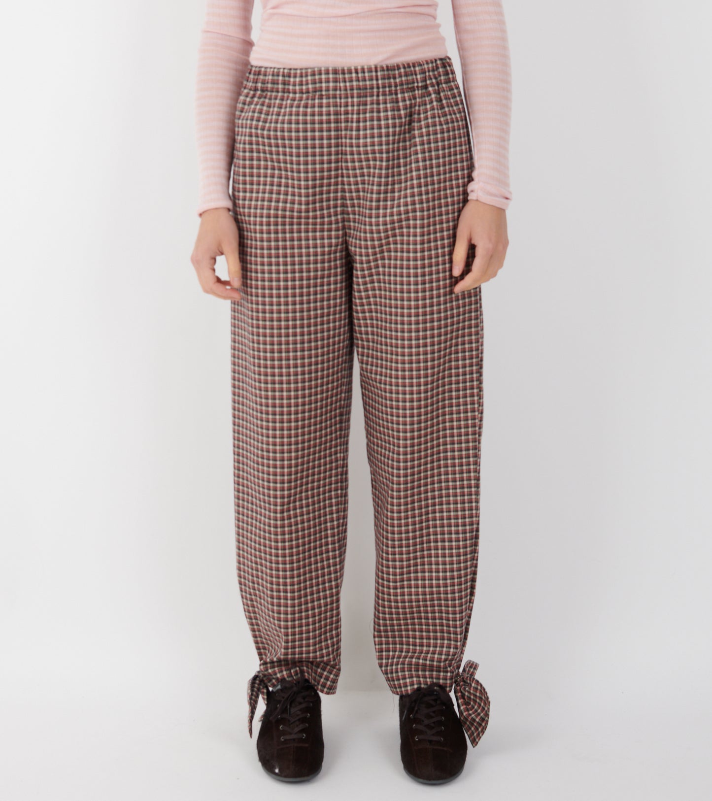 Coco Pants W. Bows Red/Black Check