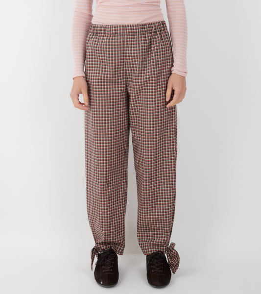 Coco Pants W. Bows Red/Black Check