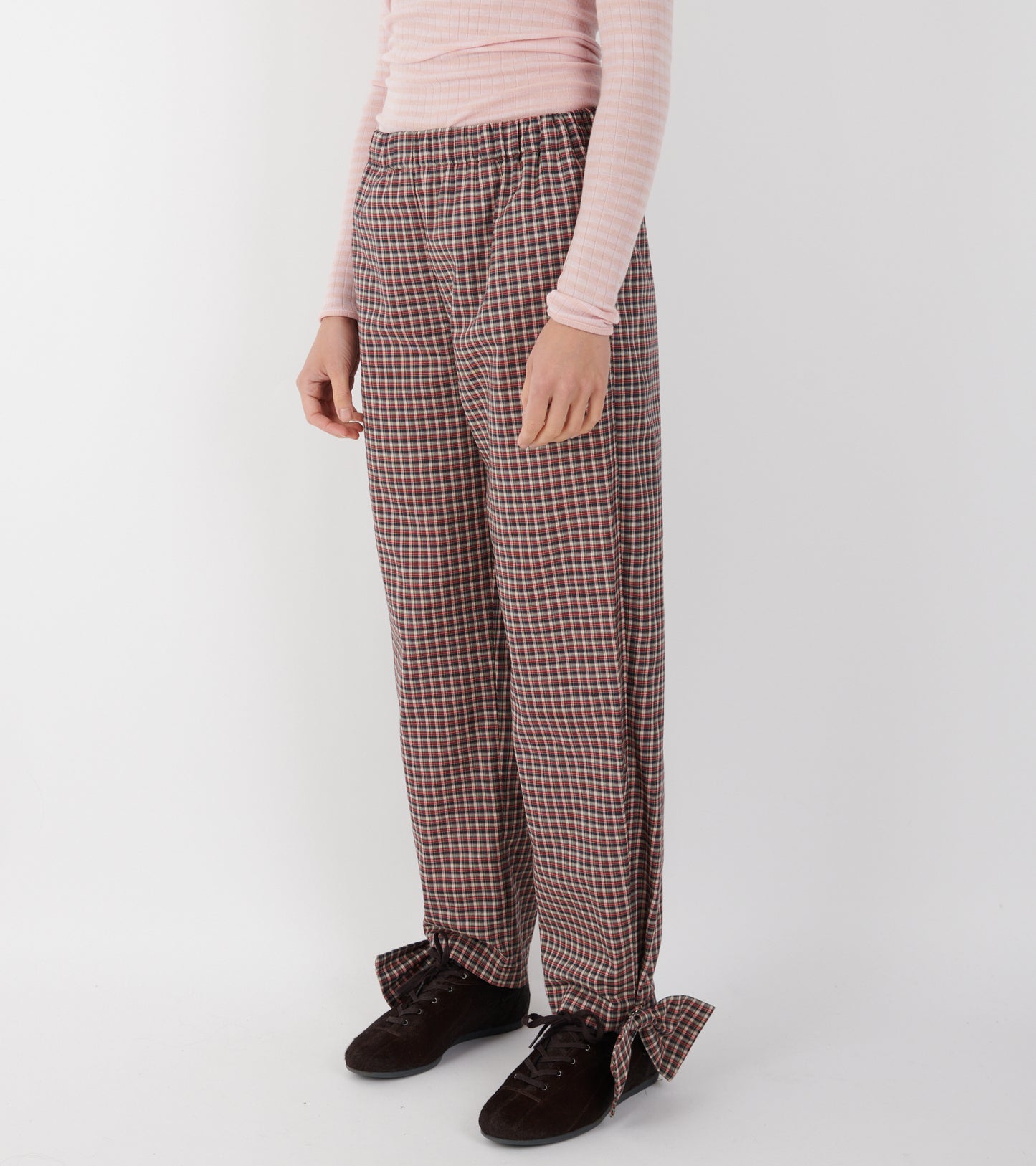 Coco Pants W. Bows Red/Black Check