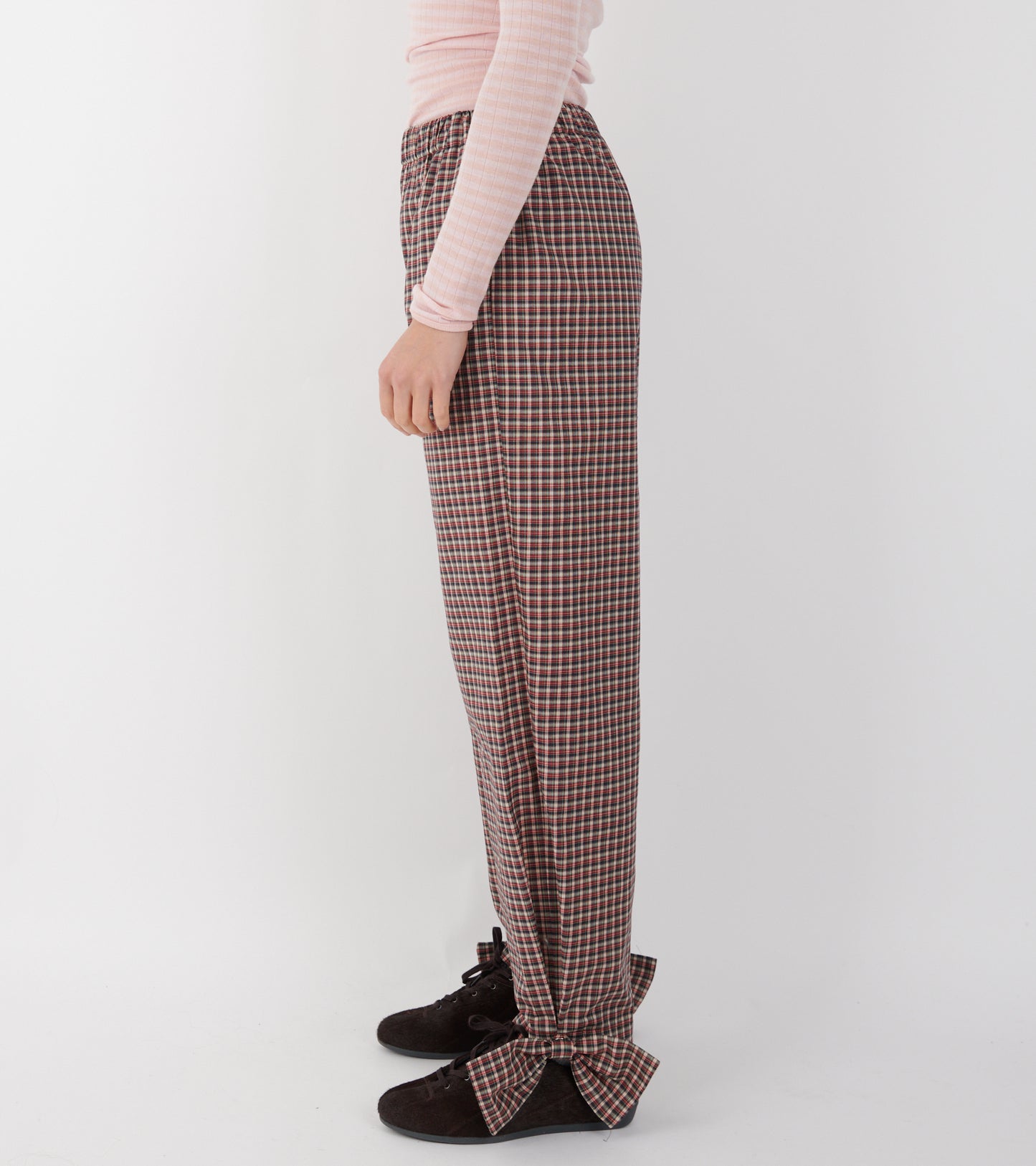 Coco Pants W. Bows Red/Black Check