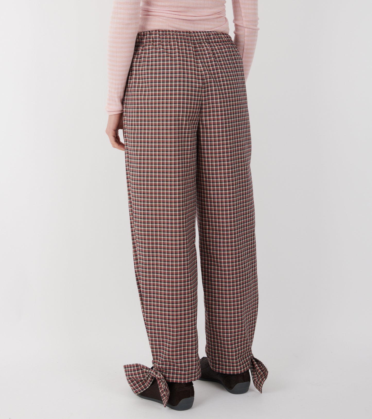 Coco Pants W. Bows Red/Black Check