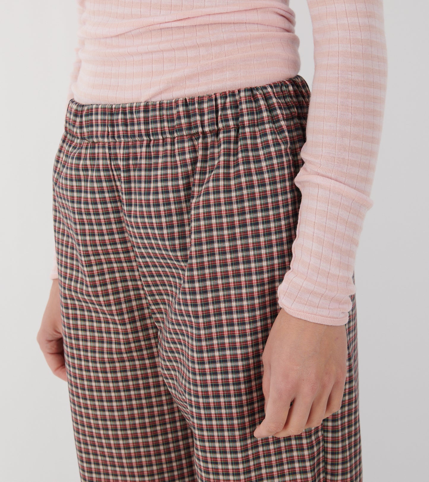 Coco Pants W. Bows Red/Black Check