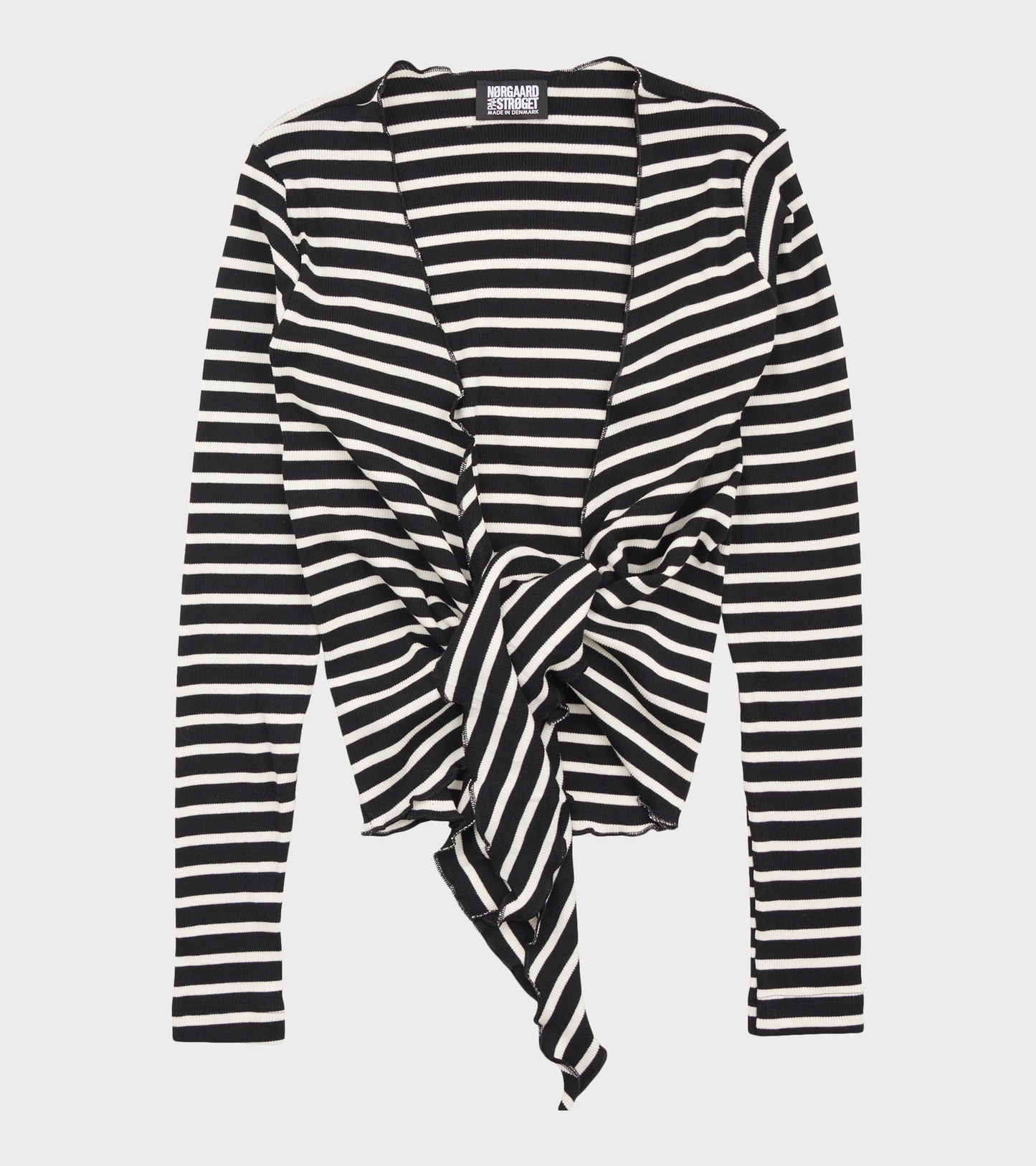 Wrap Top Stripe Black/Ecru