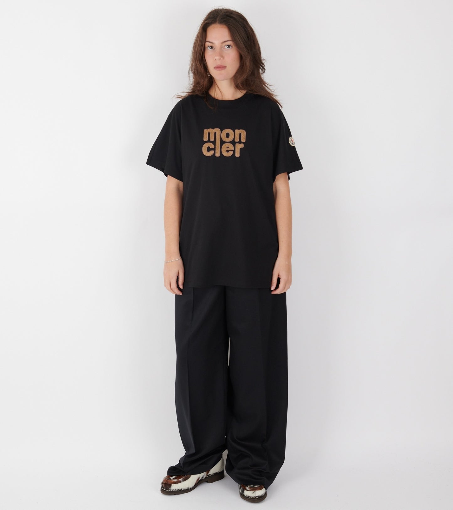 Teddy Logo Cotton T-shirt Black/Brown