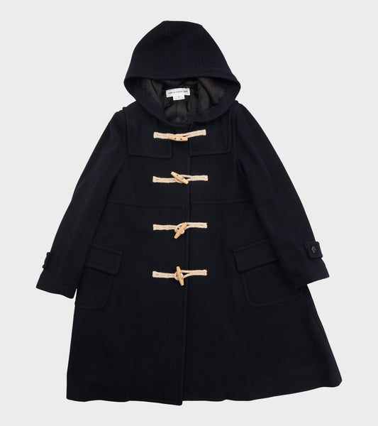 Hooded Wool Coat Navy