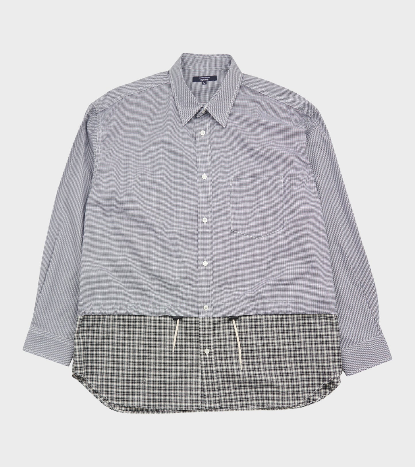 Checkered Drawstring Shirt Black/White