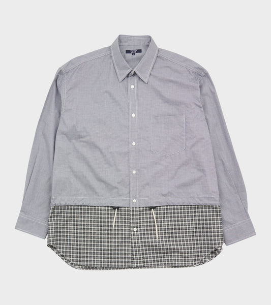 Checkered Drawstring Shirt Black/White