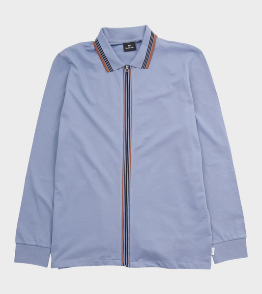 Full Zip Polo Sky Blue
