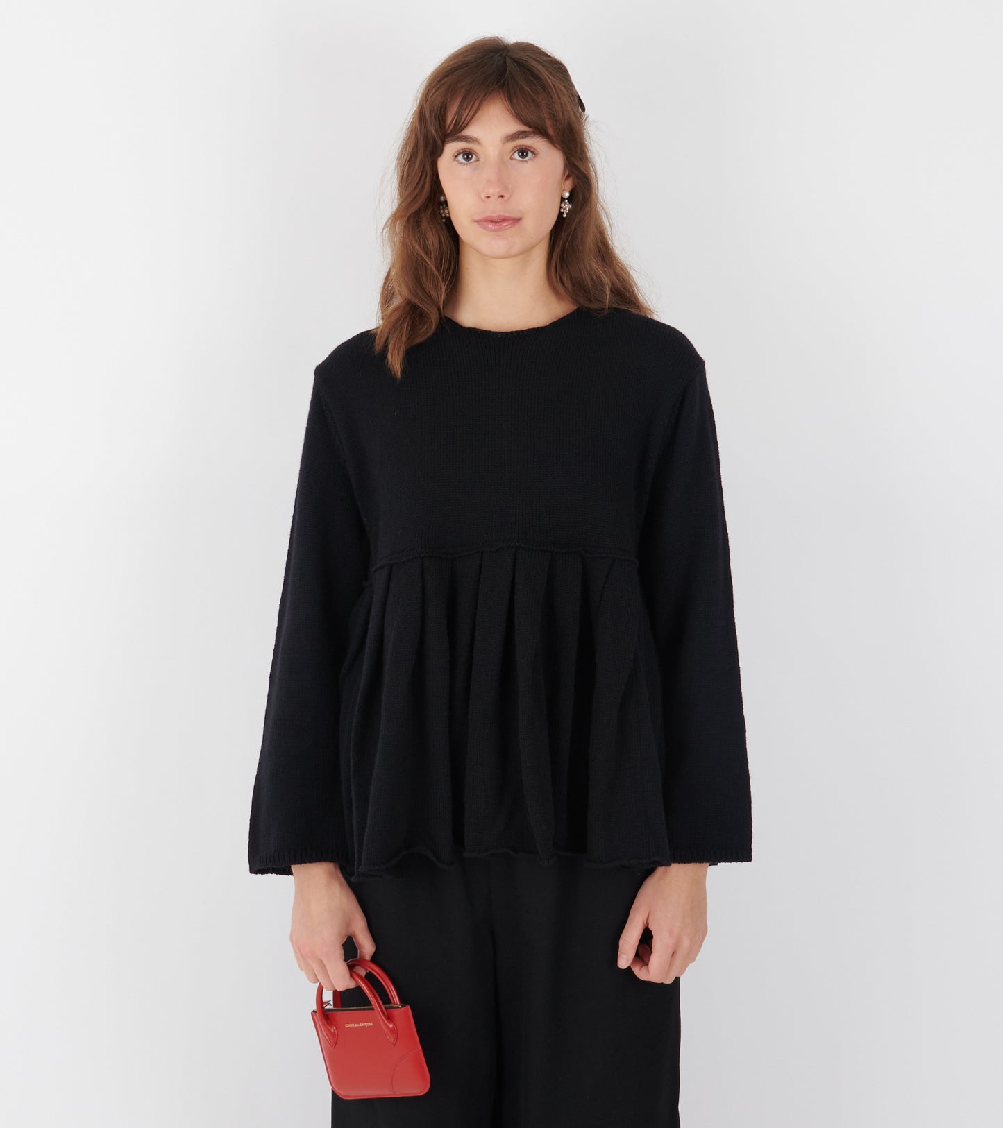 Wool Skirt Sweater Black