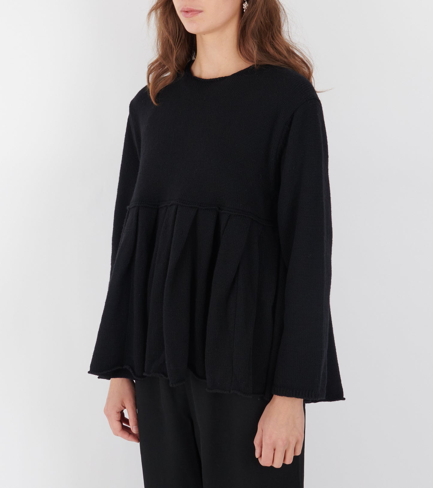 Wool Skirt Sweater Black