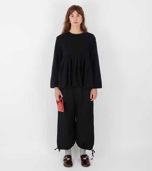 Wool Skirt Sweater Black