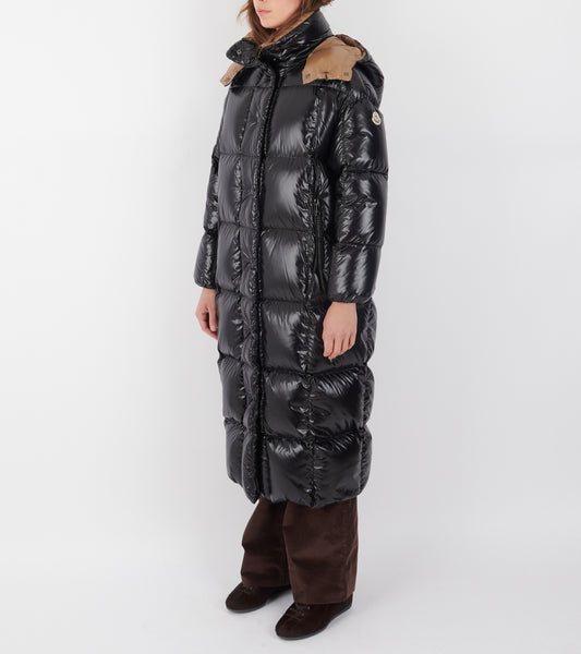 Parnaiba Hooded Long Down Jacket Black