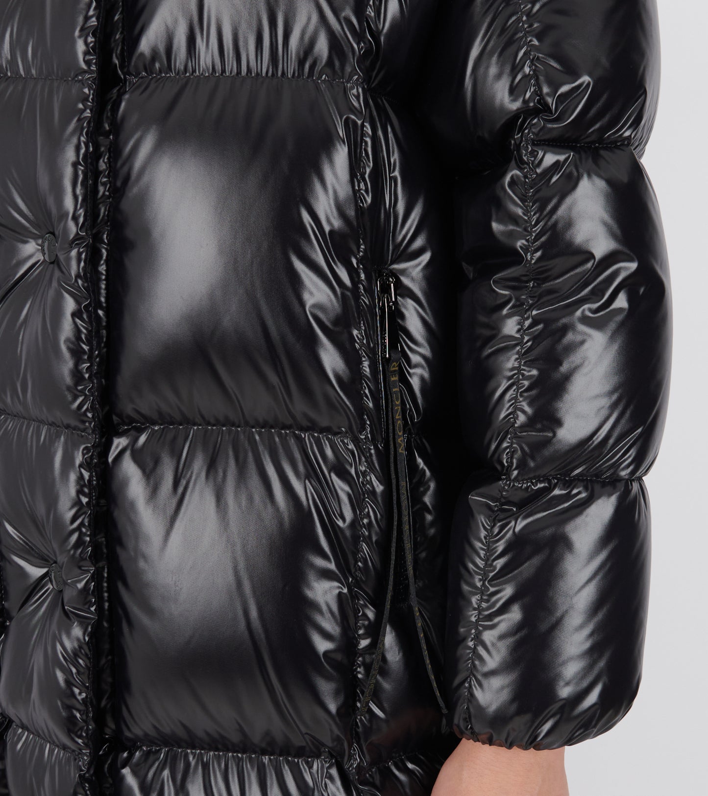 Parnaiba Hooded Long Down Jacket Black