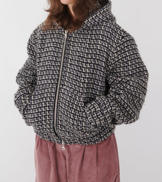 Bouclé Hooded Zip-up Jacket Confetti
