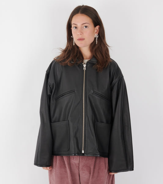 Leather Flying Jacket Black