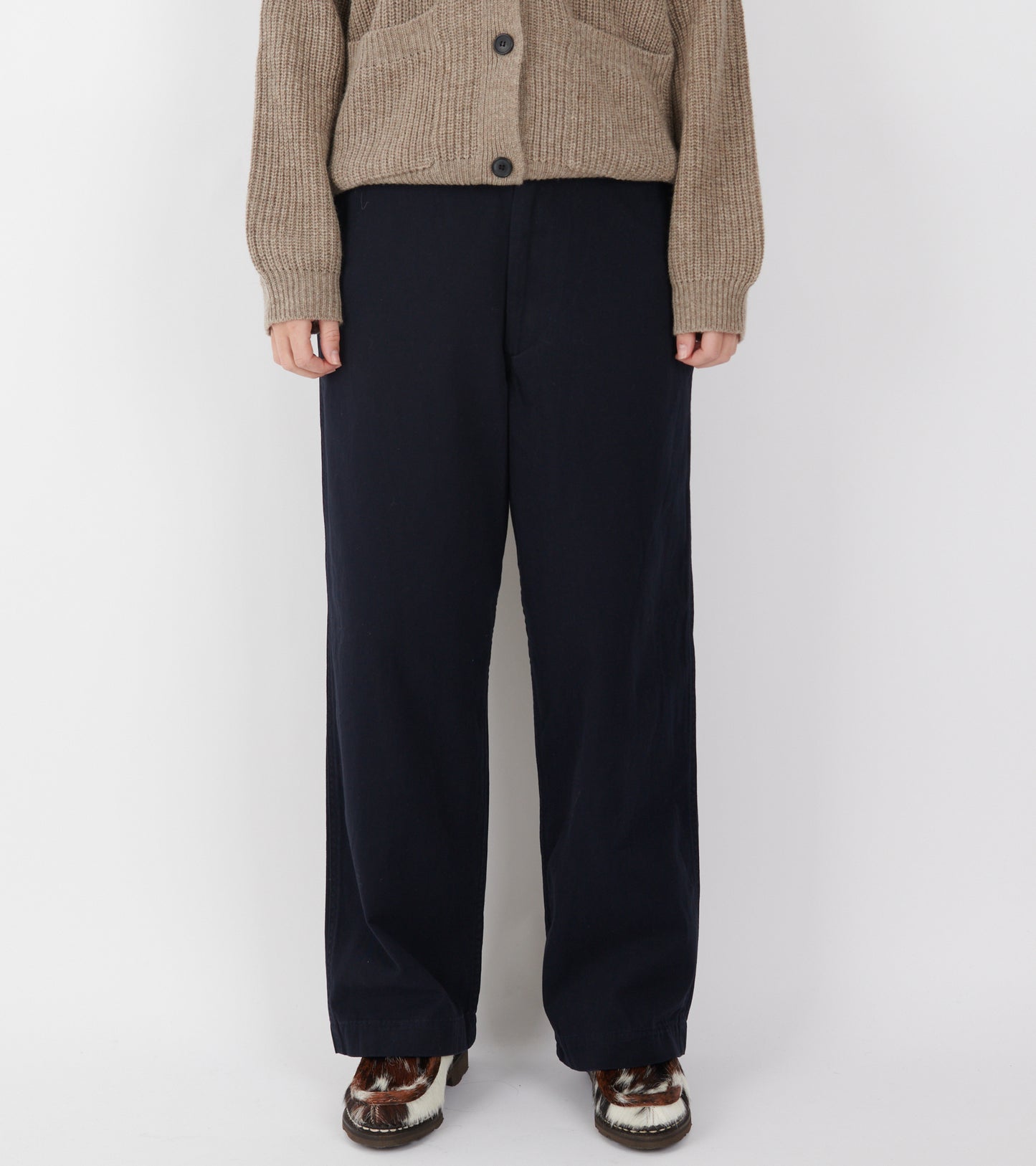 Wide Chino Pants Navy