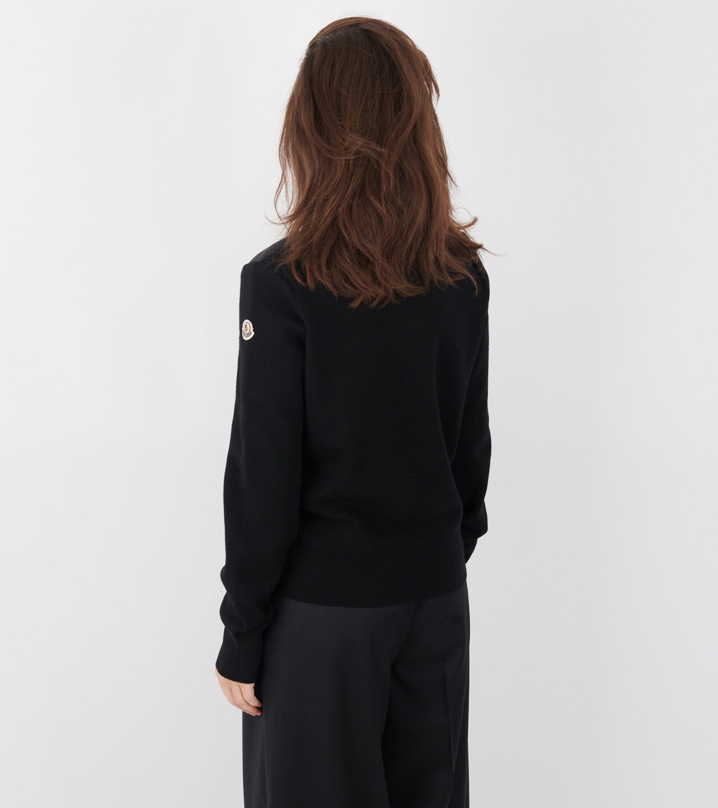 Padded Four Pockets Merino Wool Zip Up Cardigan Black