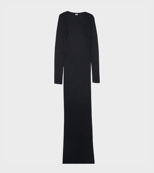 101 Long John Rib Dress Black