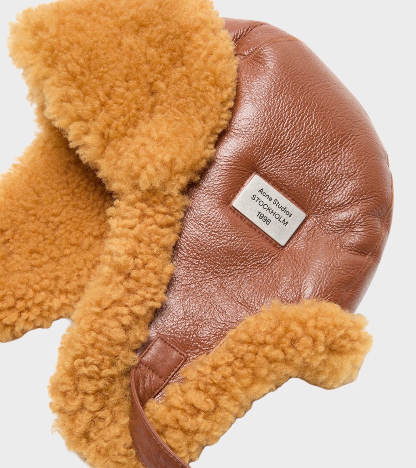 Shearling Hat Rust Brown