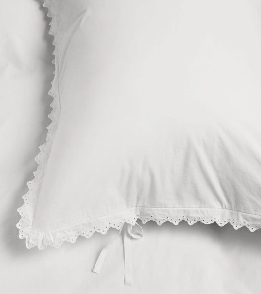 Anaïs Broderie Anglaise Percale Pillow 60x63 Broken White
