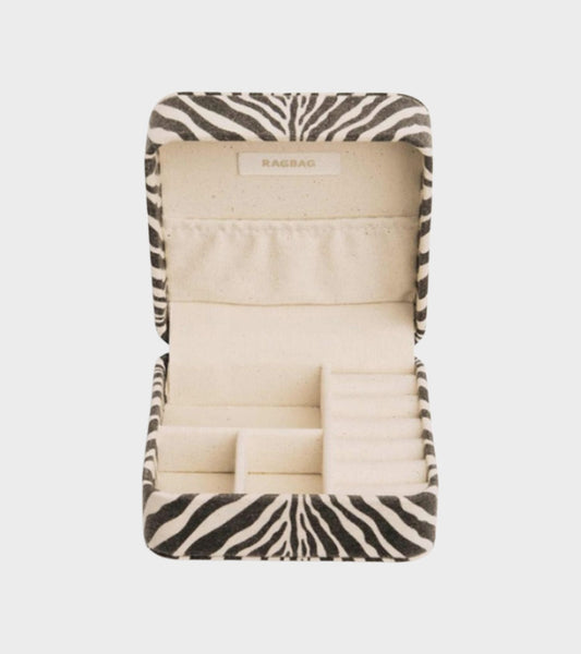 Zebra Jewelry Travel Box Black/White