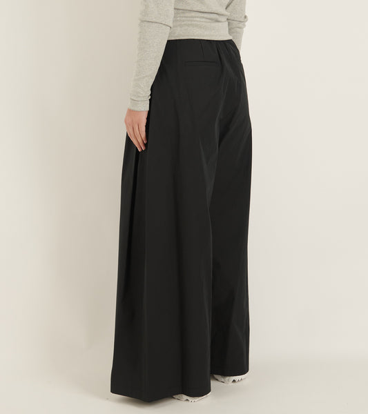Shirring Banding Pants Black