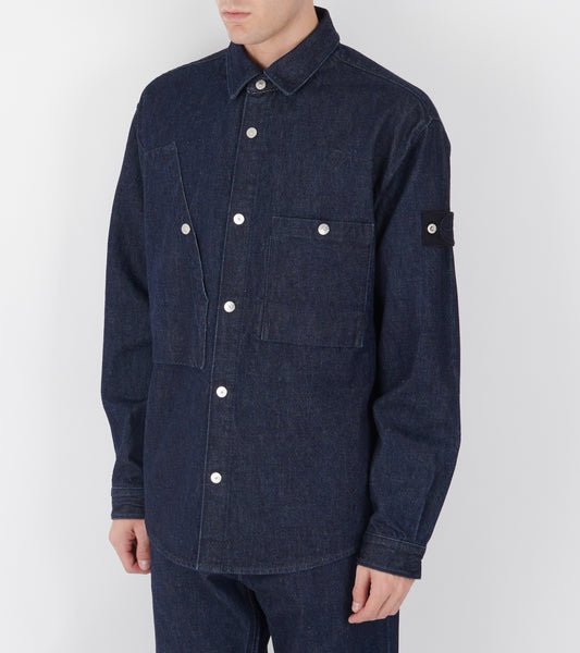 Relaxed Denim Overshirt Dark Blue