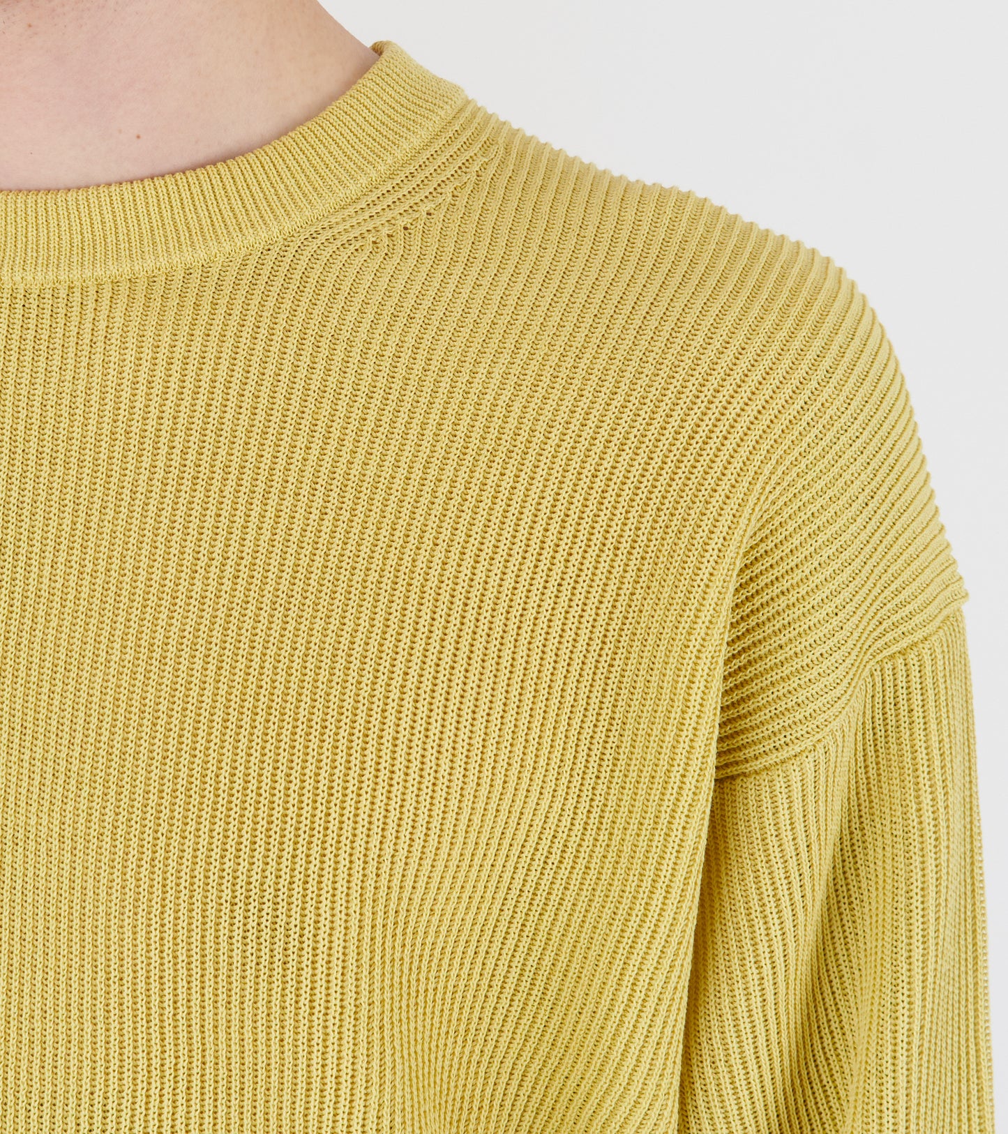 Flat Yarn Rib Knit P/O Dusty Yellow