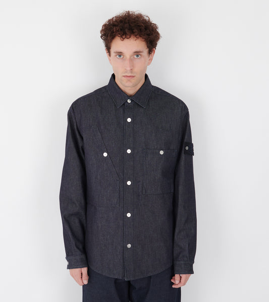 Relaxed Denim Overshirt One Wash Blue