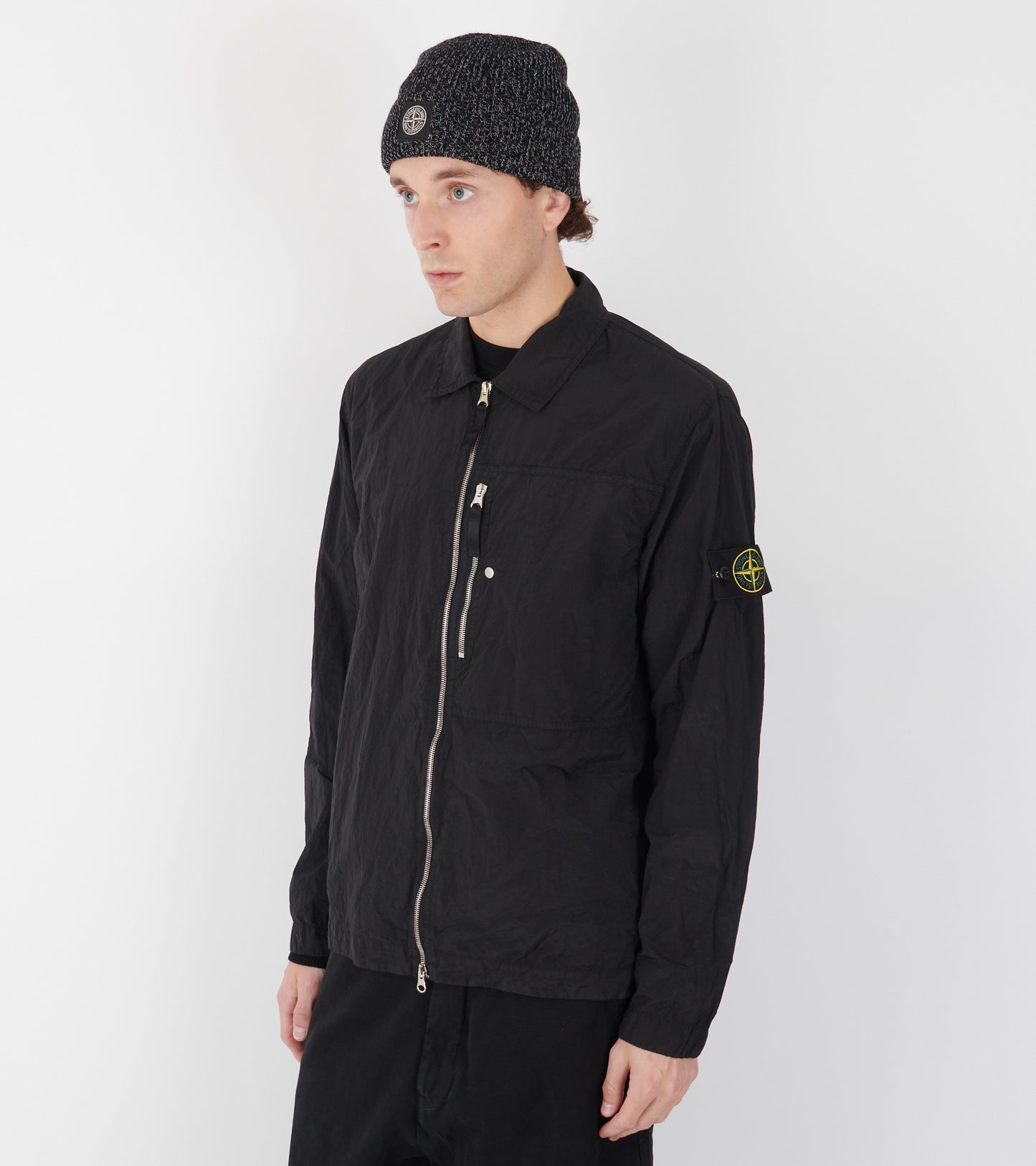 Econyl Nylon Overshirt Black