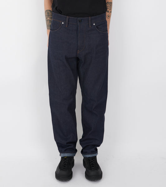 Selvedge Indigo Denim Raw Straight Jeans Dark Blue