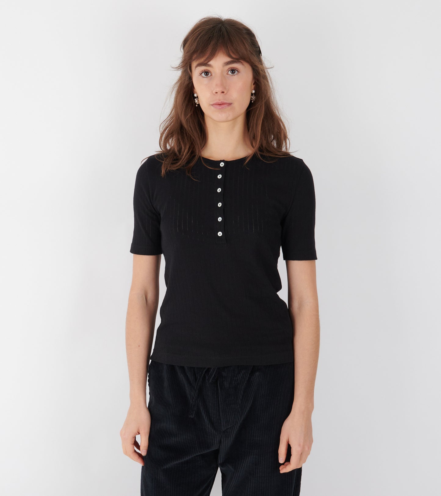 Liv Henley Tee Black