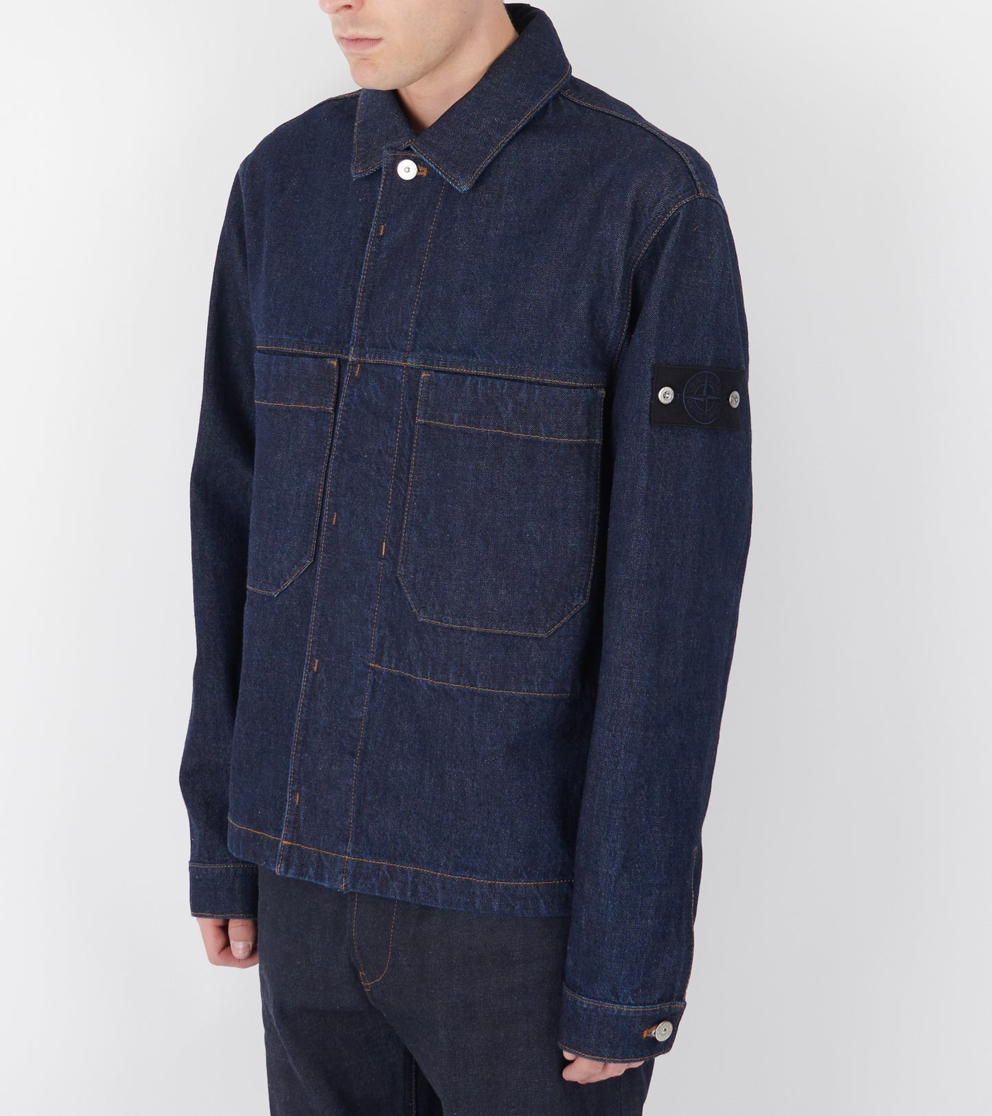 Indigo Denim Rinsed Jacket Dark Blue