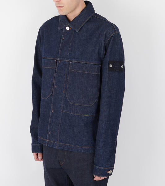 Indigo Denim Rinsed Jacket Dark Blue