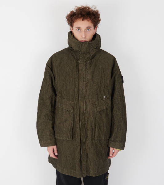 Wrinkled Corduroy Coat Military Green