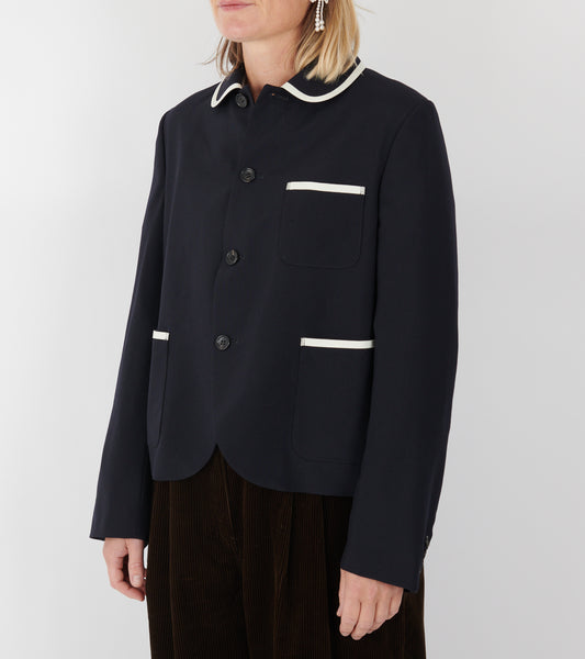 Piping Jacket Navy/White