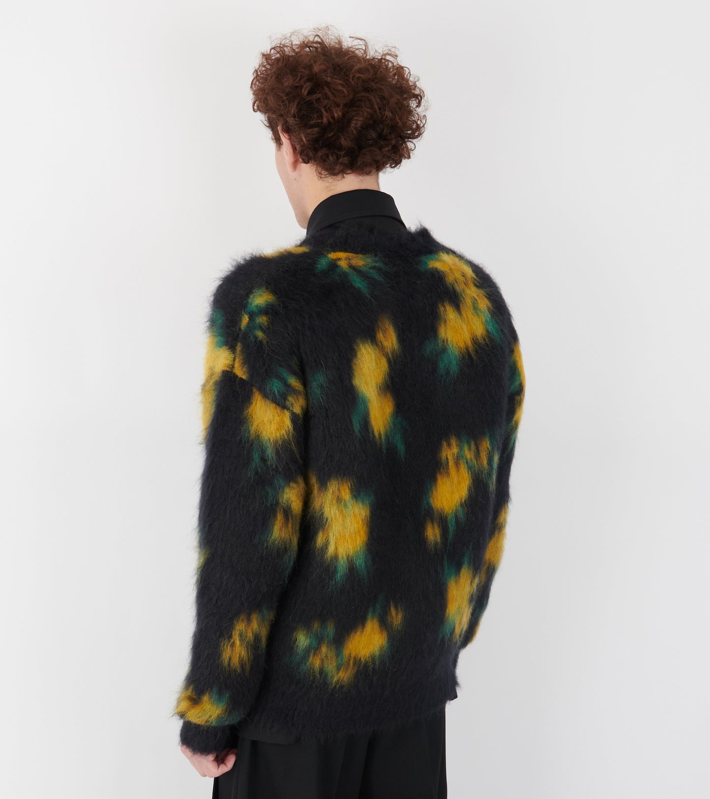 Floral Double Face Jacquard Knit Cardigan Black/Multi