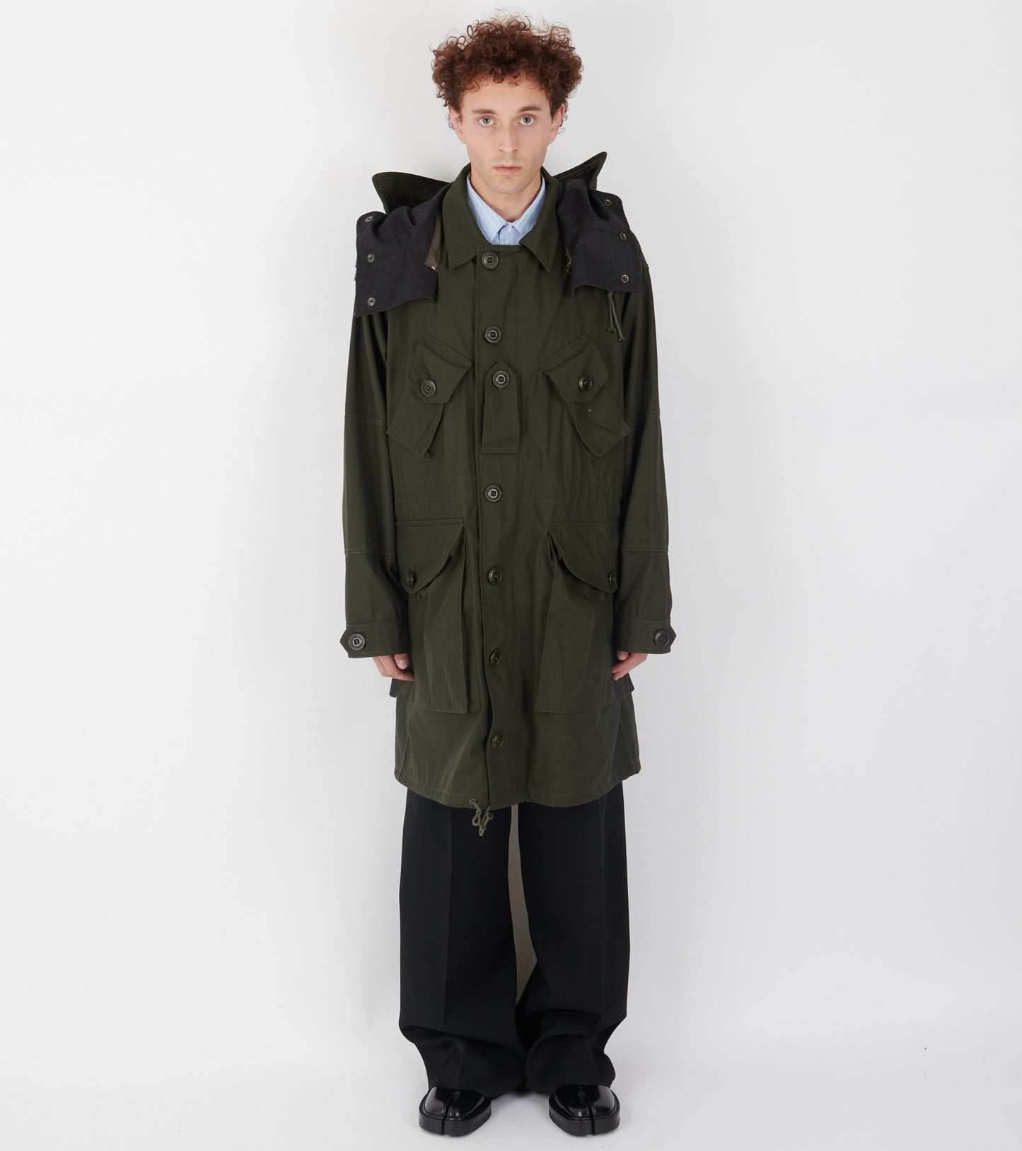 Pocket Parka Coat Dark Olive