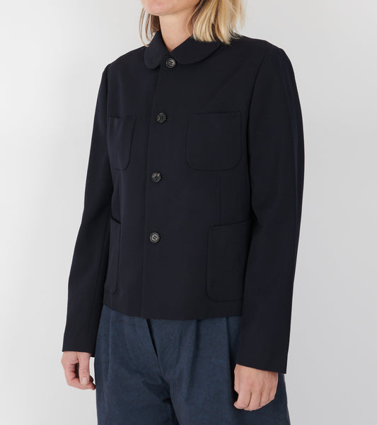 Round Collar Jacket Navy