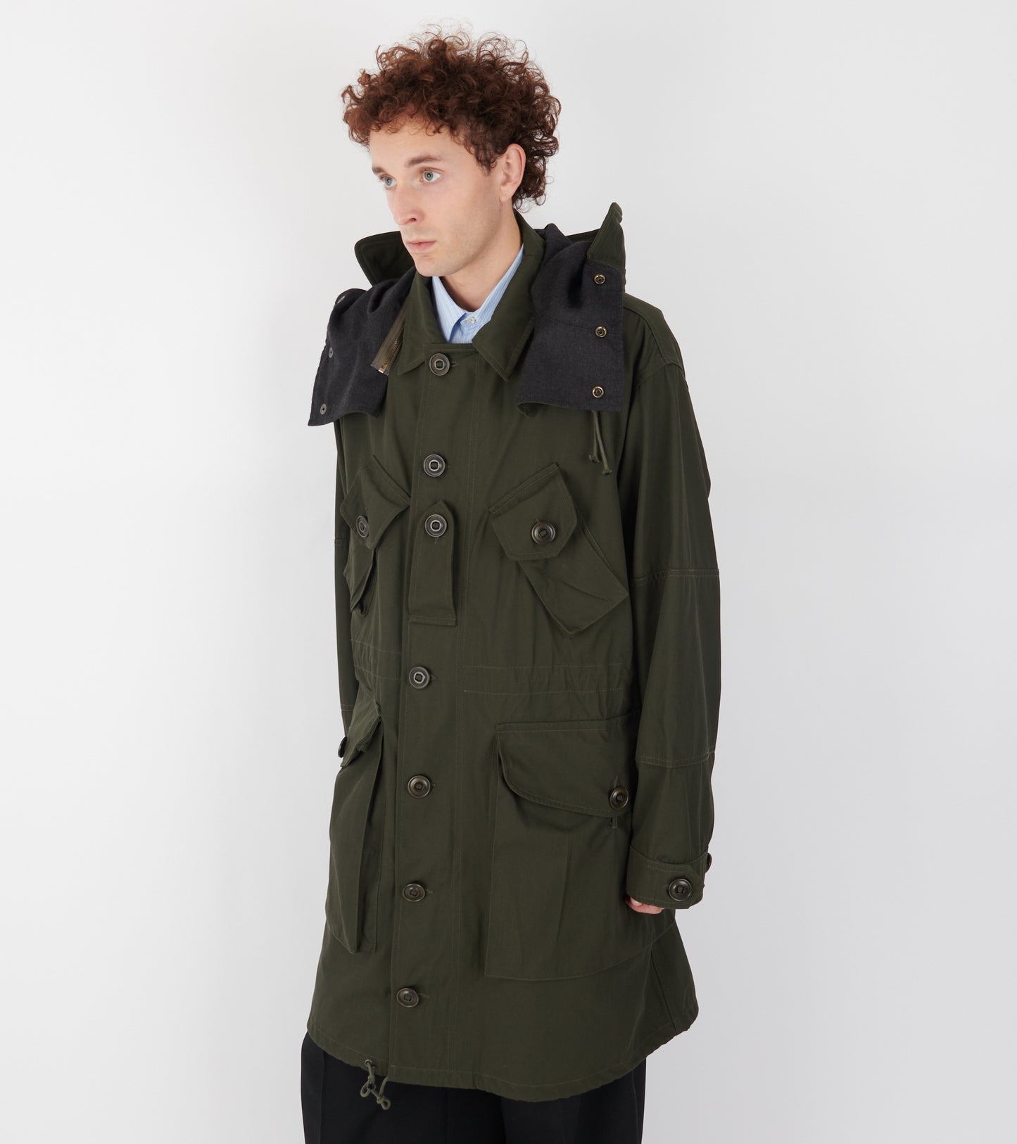 Pocket Parka Coat Dark Olive