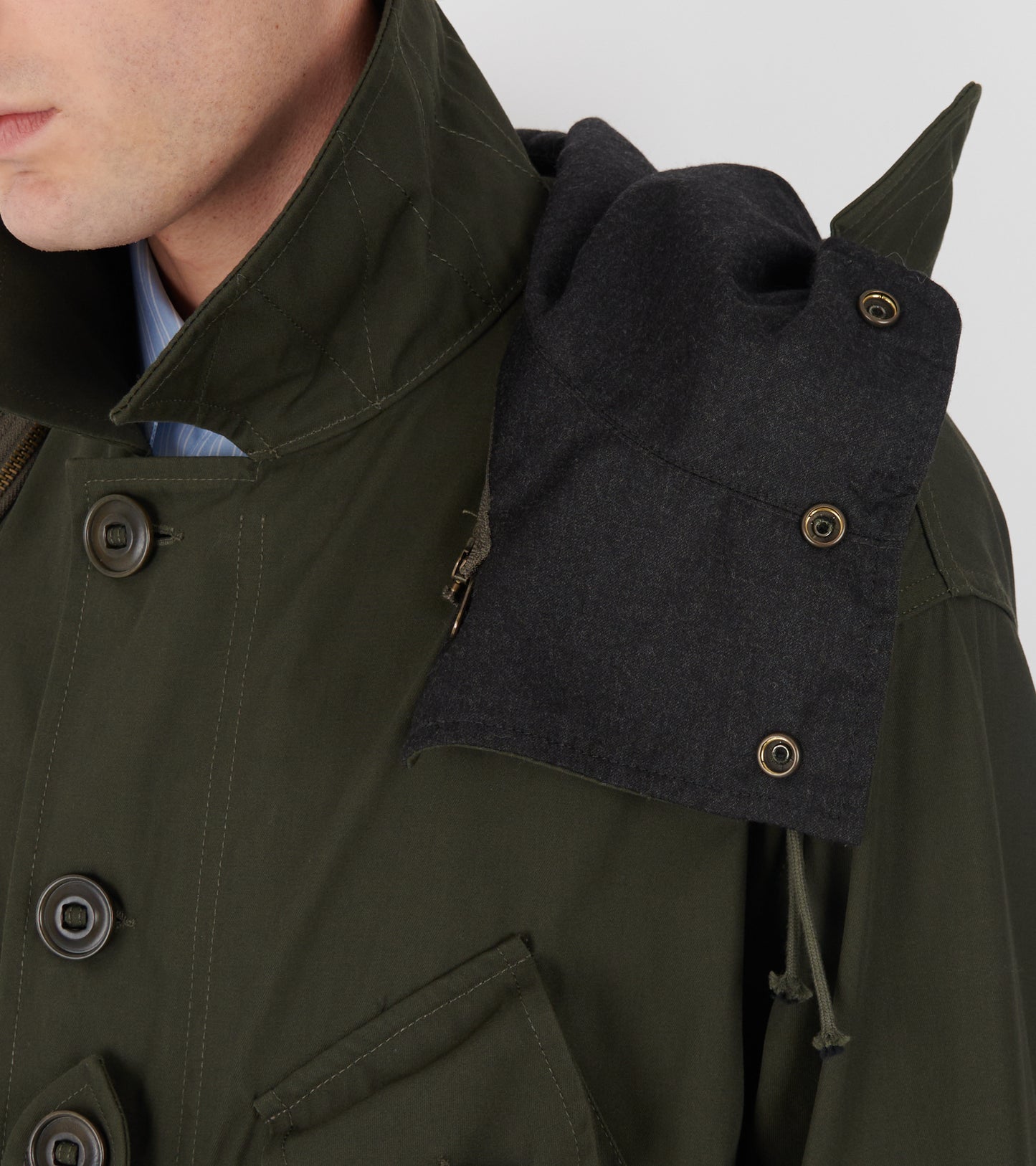 Pocket Parka Coat Dark Olive