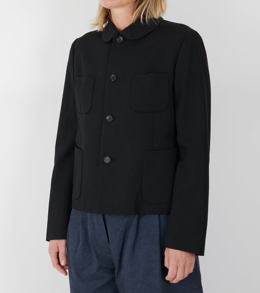 Round Collar Jacket Black
