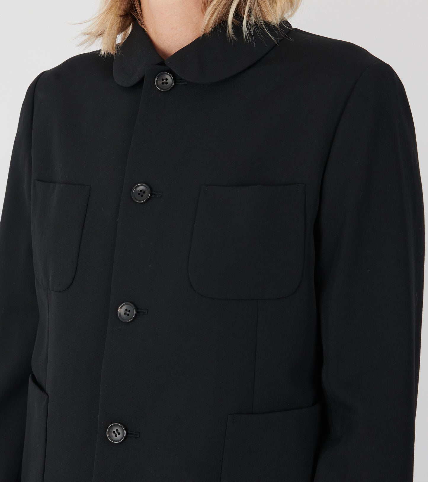 Round Collar Jacket Black