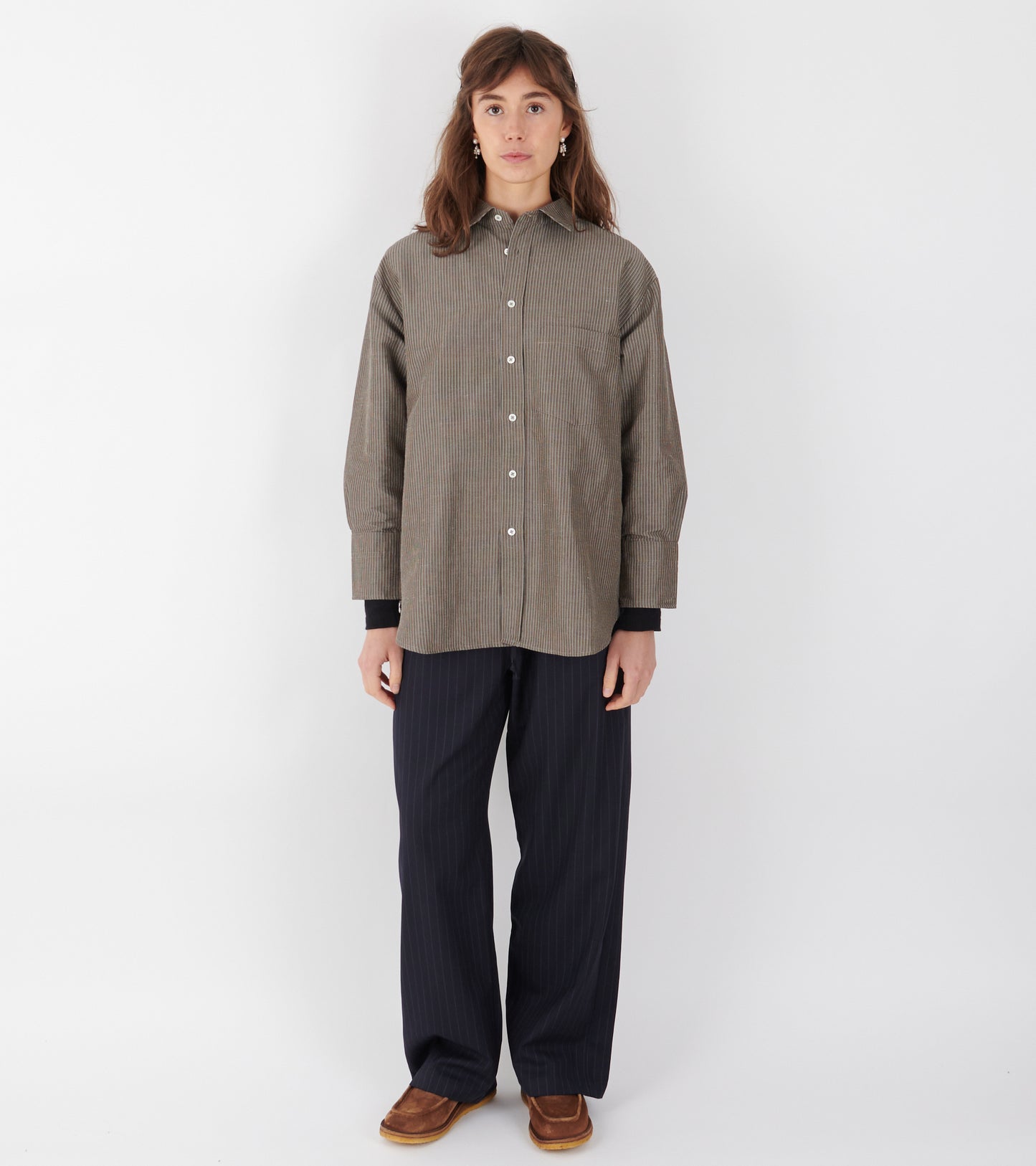 Margit Shirt Grey Stripe