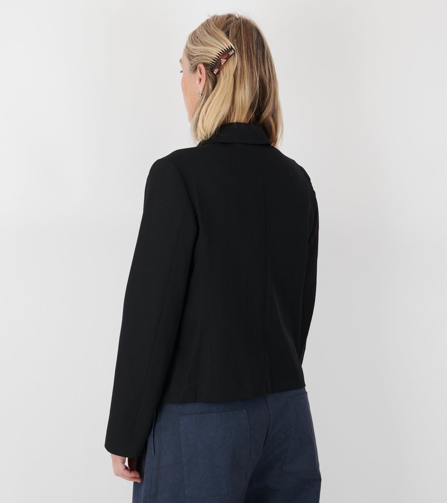 Round Collar Jacket Black