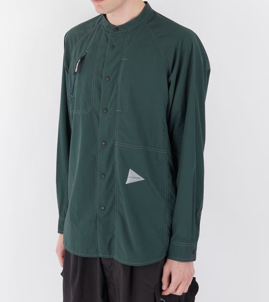 Stretch Rip Band Collar Shirt Dark Green