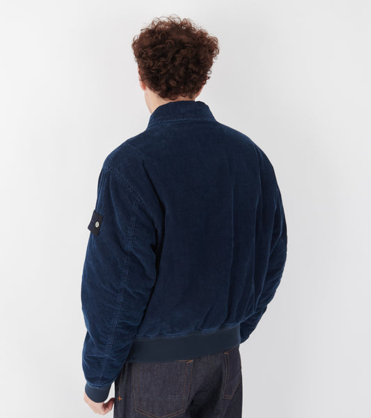 Micro Corduroy Rinsed Padded Jacket Dark Blue