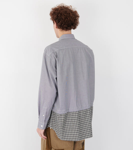 Checkered Drawstring Shirt Black/White