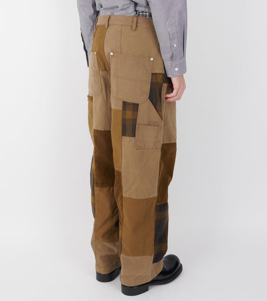 Corduroy Patch Trousers Beige/Brown Mix