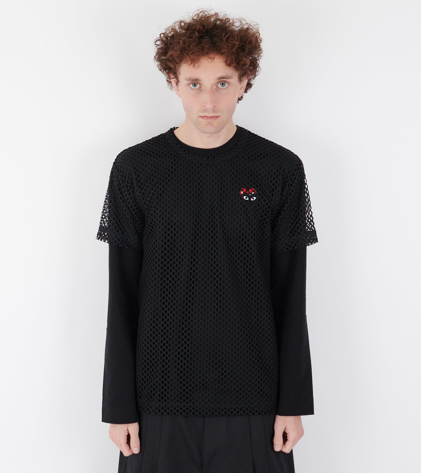 U Black Heart Mesh T-shirt Black